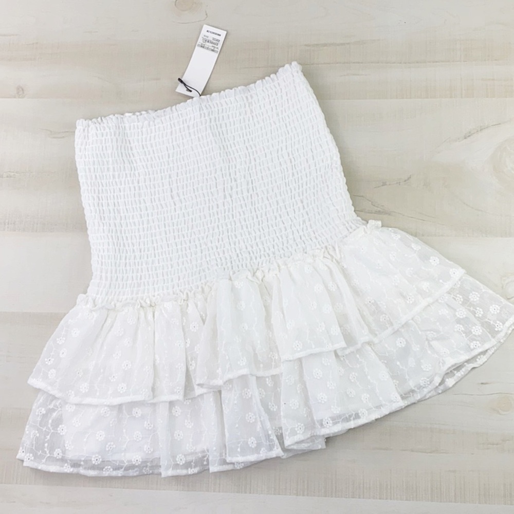 BB DAKOTA Girl Meets Ruffle Mini Skirt in Ivory
